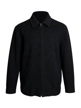 Mario Valente Wool Cashmere Zip Front Jacket Black Men's XL Made in Italy